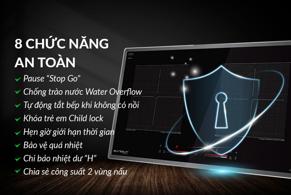 Chức năng an toàn Bếp Từ Eurosun EU-T210Max