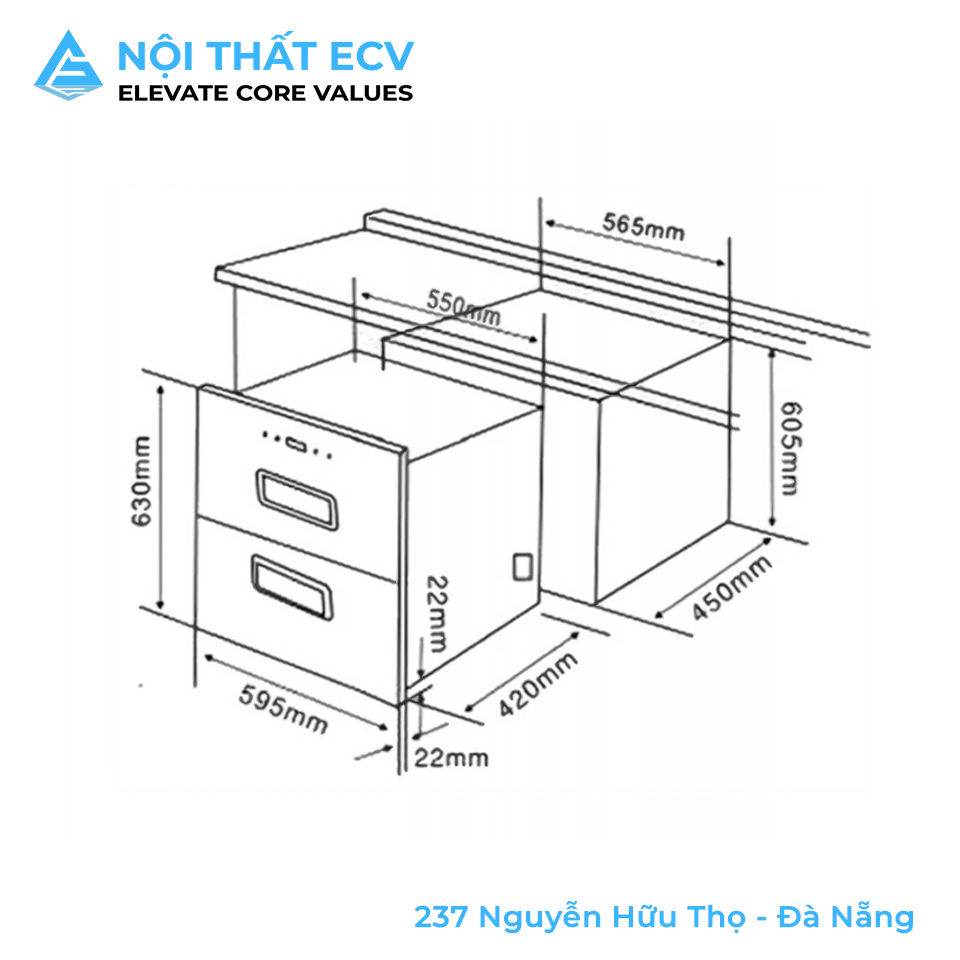 Máy Sấy Bát Âm Tủ EU-DS120 - Ảnh 2