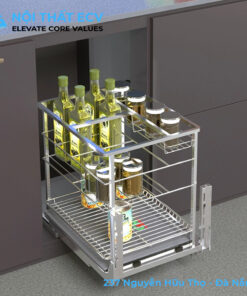 Kệ Đựng Gia Vị, Nan Vuông, Inox SUS304 Xước Mờ GROB CS304-20B NEW