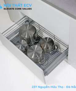 Kệ Đựng Xoong Nồi, Nan Vuông, Inox SUS304 Xước Mờ GROB CS304-61 NEW