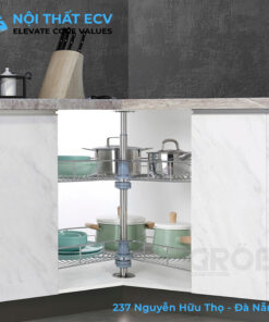 Kệ Mâm Xoay Góc 270 Nan Tròn, Inox SUS304 Xước Mờ GROB GR304-270A, GR304-270B