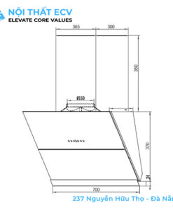 Alternative view of Máy Hút Mùi Kính Vát PT-389.H1