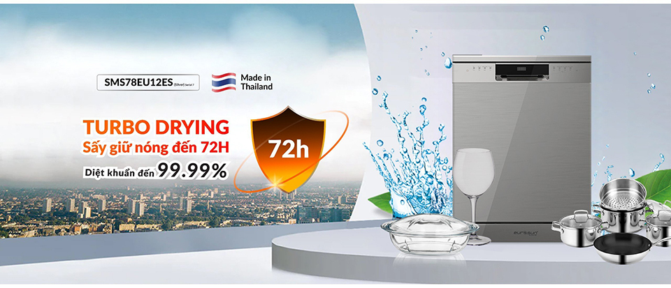 Máy Rửa Bát Eurosun SMS78EU12EB - SMS78EU12ES chính hãng tại ECV Home Đà Nẵng